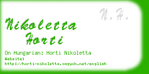 nikoletta horti business card